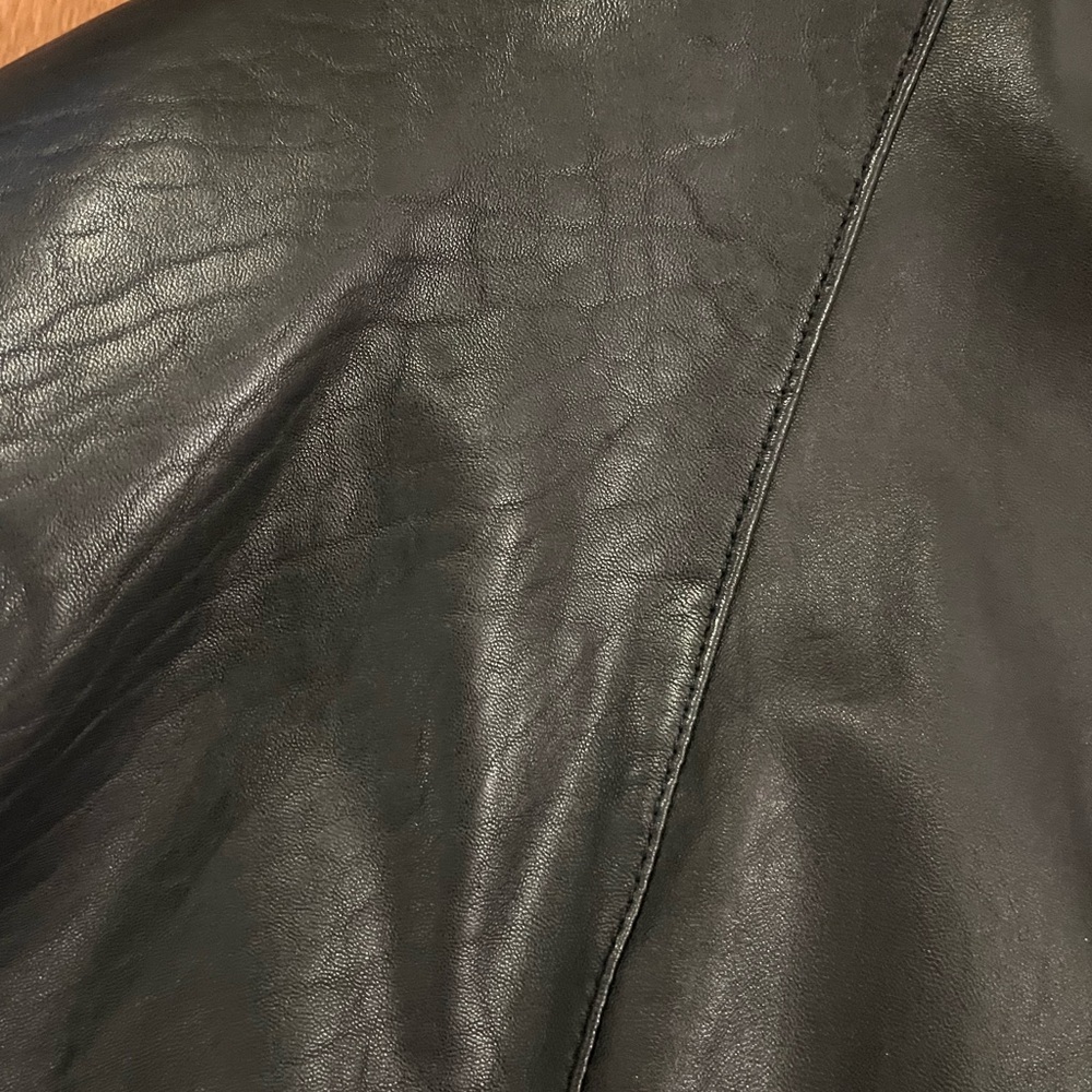 Vintage Michael Hoban North Beach Leather Black Cropped Bomber Jacket size XS - Picture 13 of 14